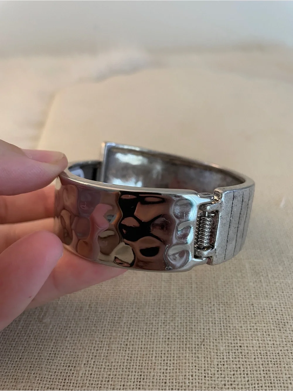 Dona Silver-Tone Hinged Metal Bracelet high quality costume jewelry